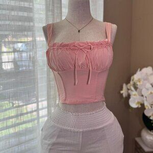 Women's Pink Corset Tank Top